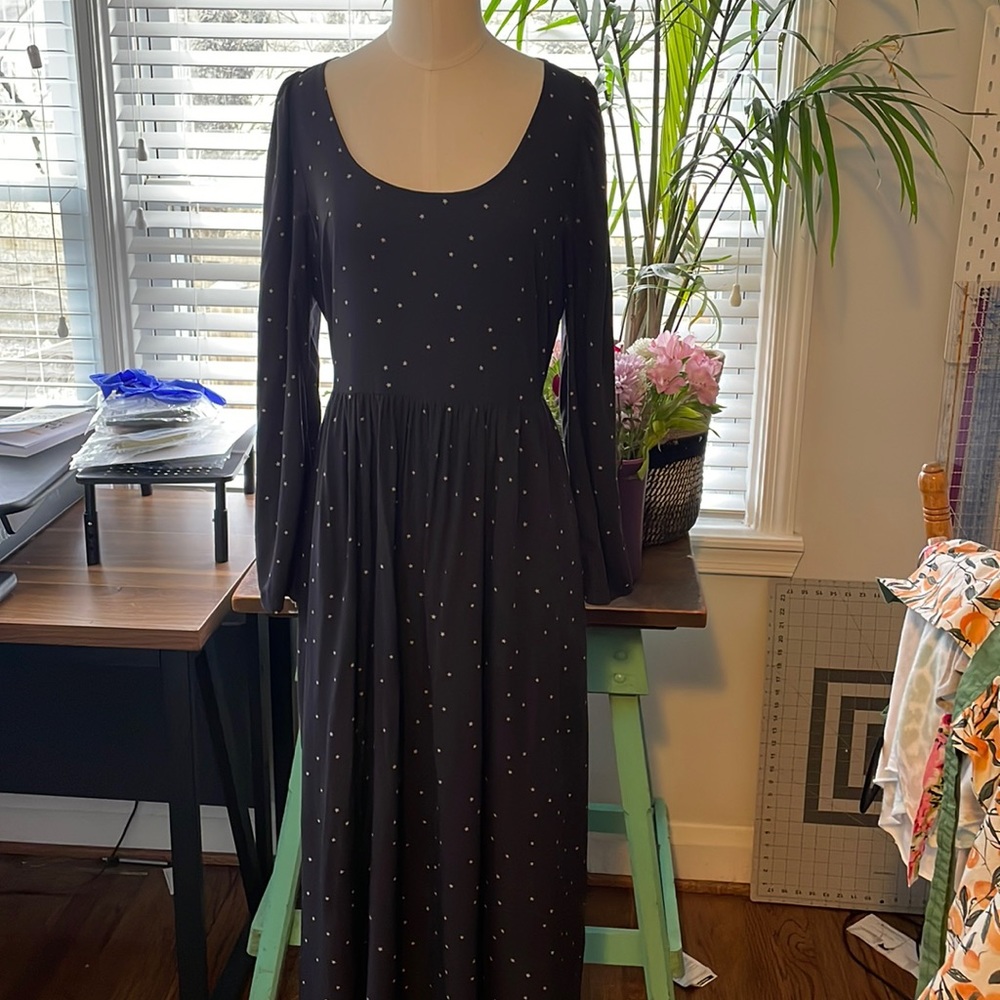 Star print midi dress